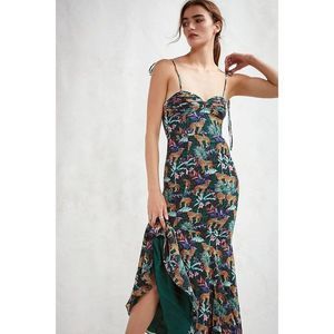 Fame & Partners X Free People Elham Maxi Dress in Jungle Cheetah Black Like new